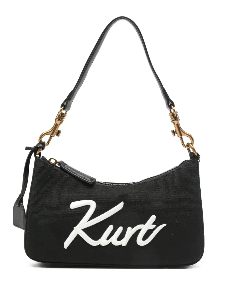 Kurt Geiger embroidered-logo shoulder bag - Schwarz Schwarz