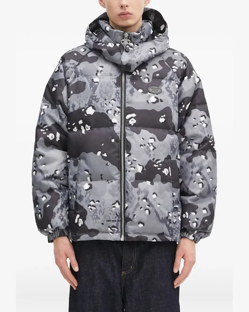 BAPE Kapuzenjacke mit Camouflage-Print - Grau Grau