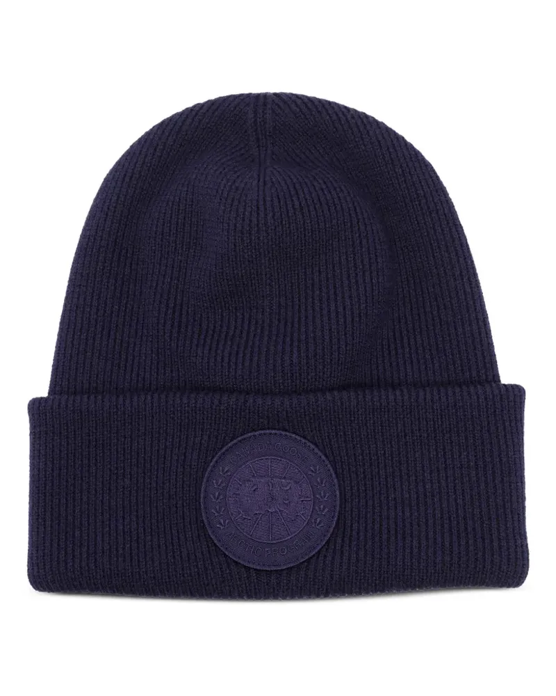 Canada Goose Beanie mit Logo-Patch - Blau Blau