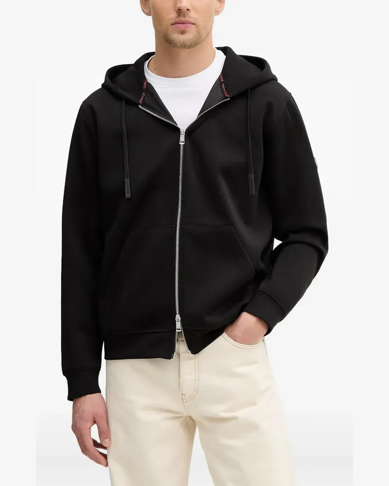Guess logo-patch zip-up hoodie - Schwarz Schwarz