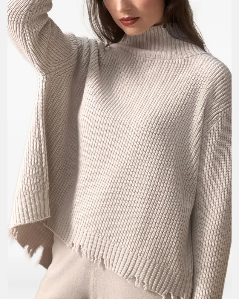 philo-sofie Gerippter Pullover mit Fransen - Nude Nude