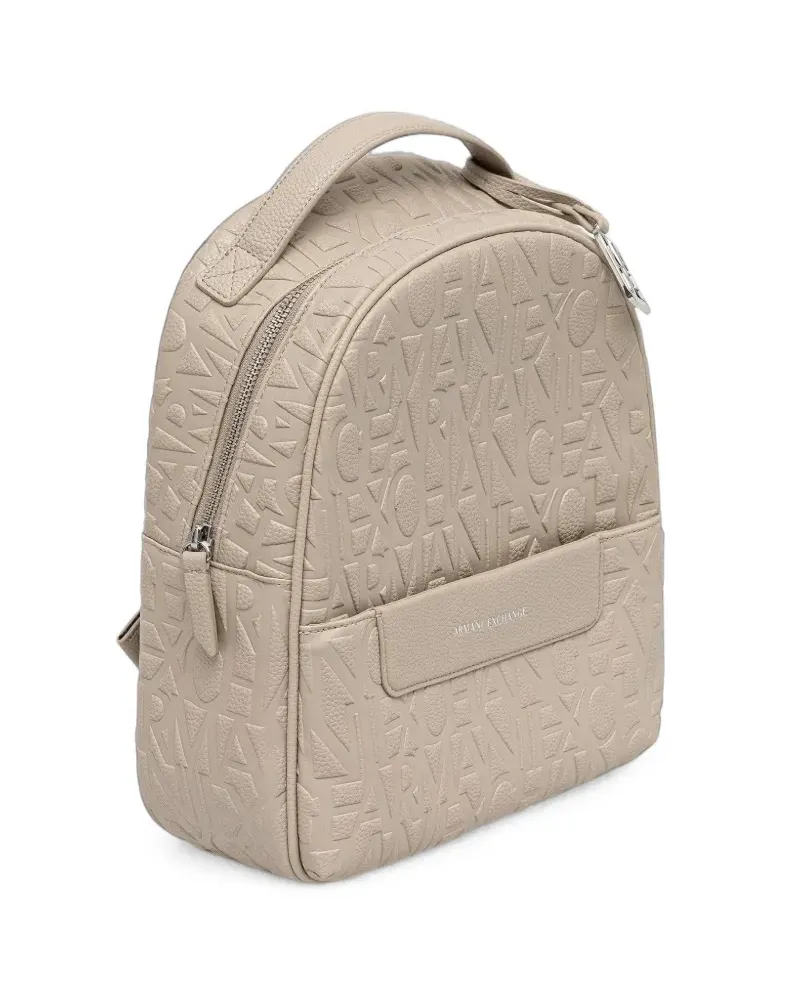Armani Exchange logo-embossed backpack - Nude Nude