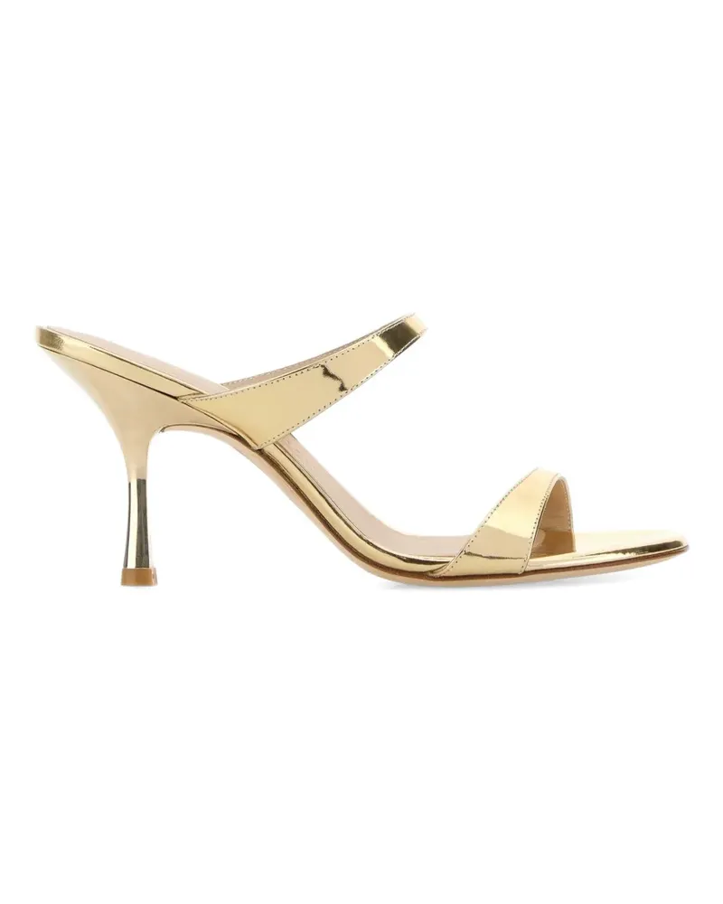 Stuart Weitzman Sandalen im Metallic-Look mit Doppelriemen - Gold Gold