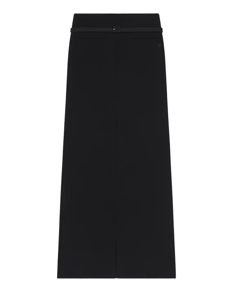 Courrèges Maxirock mit Klappentasche - Schwarz Schwarz
