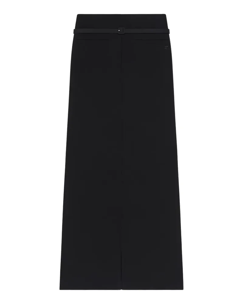 Courrèges Maxirock mit Klappentasche - Schwarz Schwarz