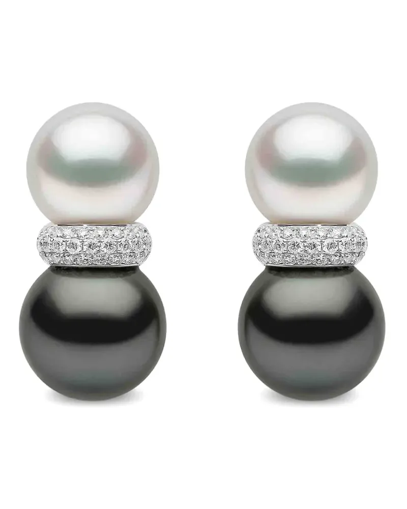 YOKO London Glitz Ohrringe mit Perlen und Diamanten - Silber Silber