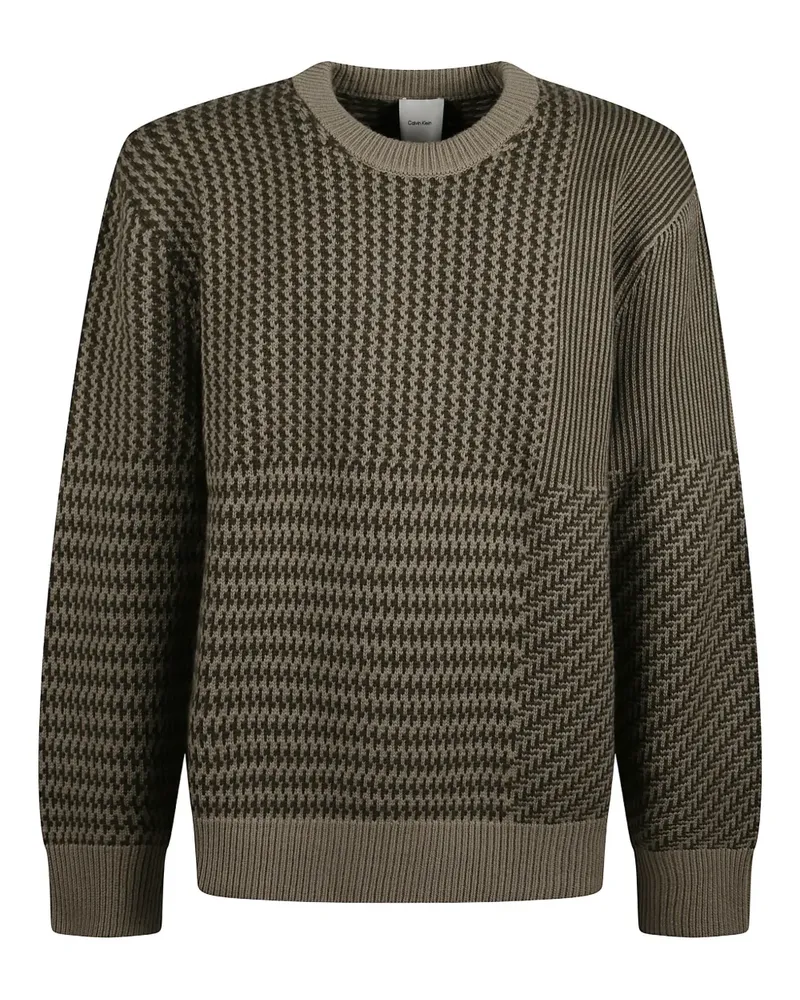 Calvin Klein patterned crew-neck sweater - Grün Grün