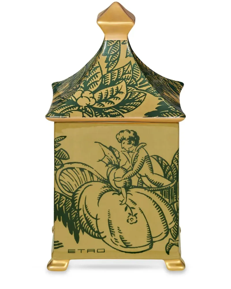 Etro Kerzenhalter aus Porzellan mit Amanti-Motiv - Grün Grün