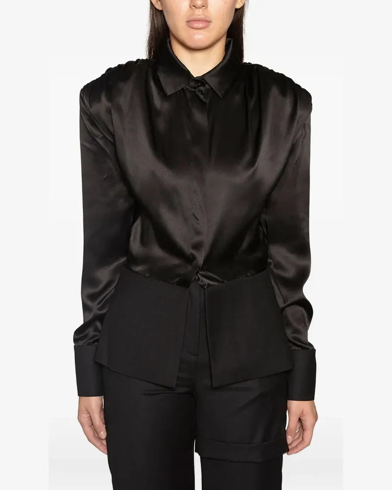 MATÉRIEL silk shirt - Schwarz Schwarz