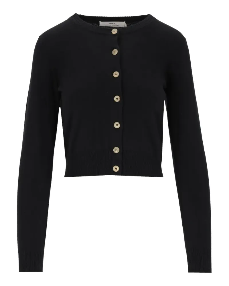 arch4 Celestina Cardigan mit rundem Ausschnitt - Schwarz Schwarz