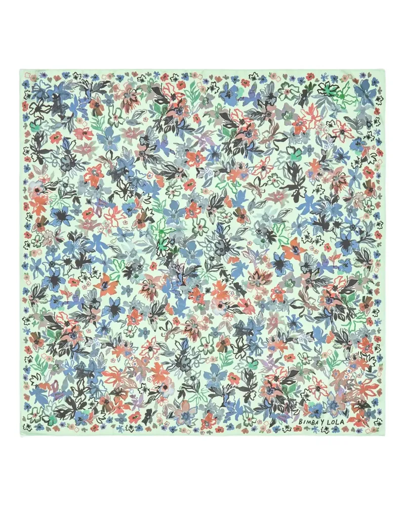 BIMBA Y LOLA Schal mit Blumenmotiv - Grün Grün
