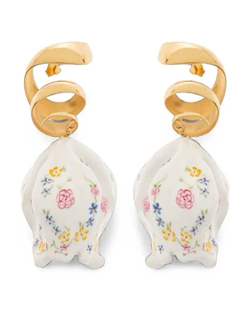 Chloé Bloomcraft floral-print earrings - Gold Gold
