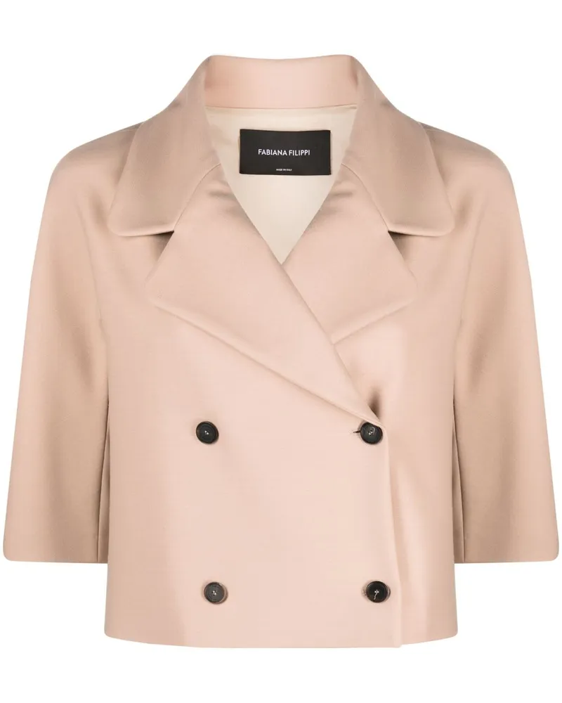 Fabiana Filippi Doppelreihige Cropped-Jacke - Nude Nude