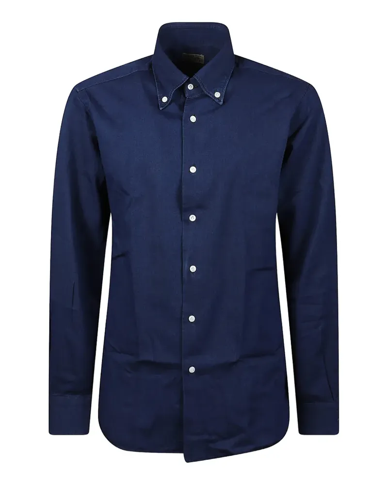 BARBA button-down denim shirt - Blau Blau