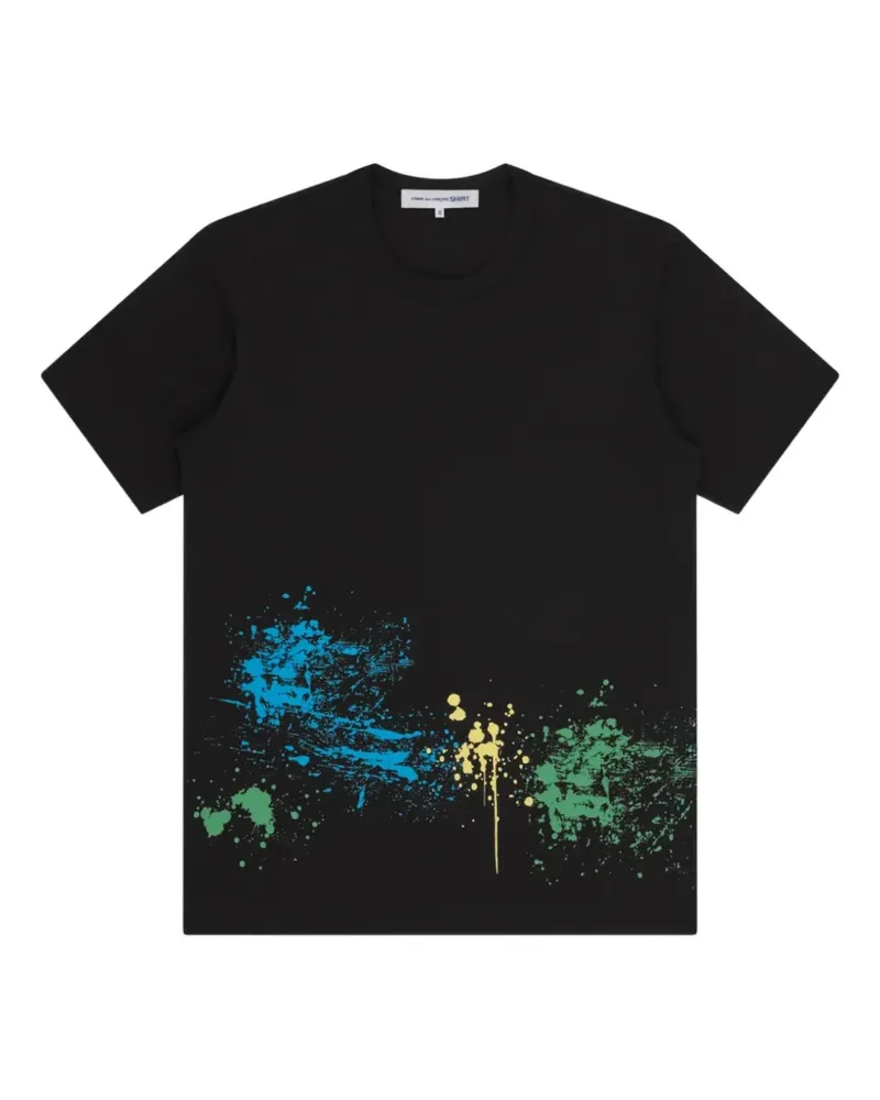 Comme des Garçons paint-splatter T-shirt - Schwarz Schwarz