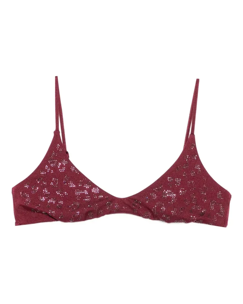 MC2 Saint Barth Paloma leopard-print strass-embellished bra - Rot Rot