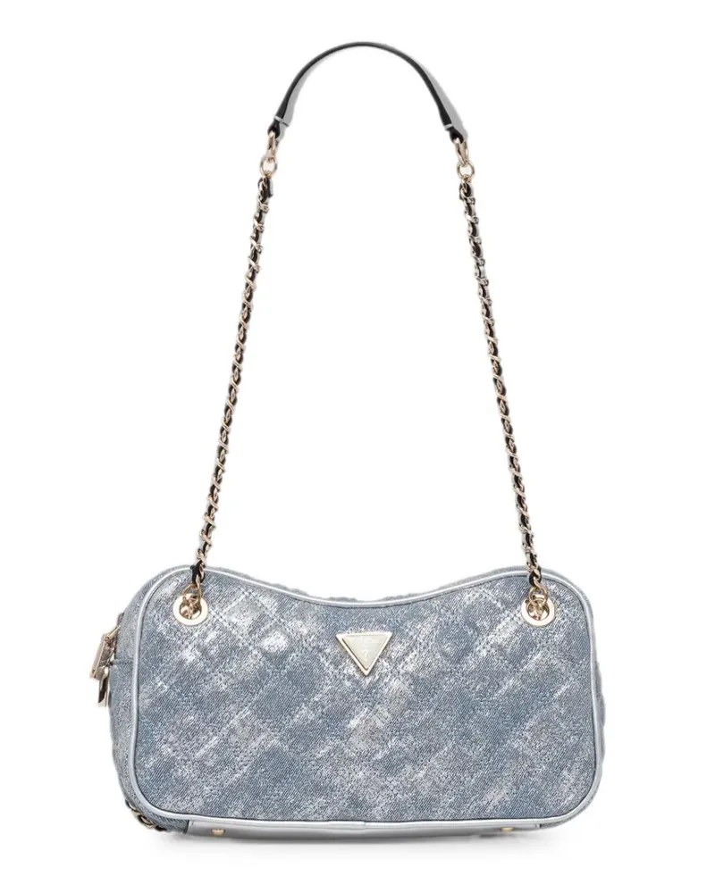 Guess Gesteppte Schultertasche im Metallic-Look - Blau Blau