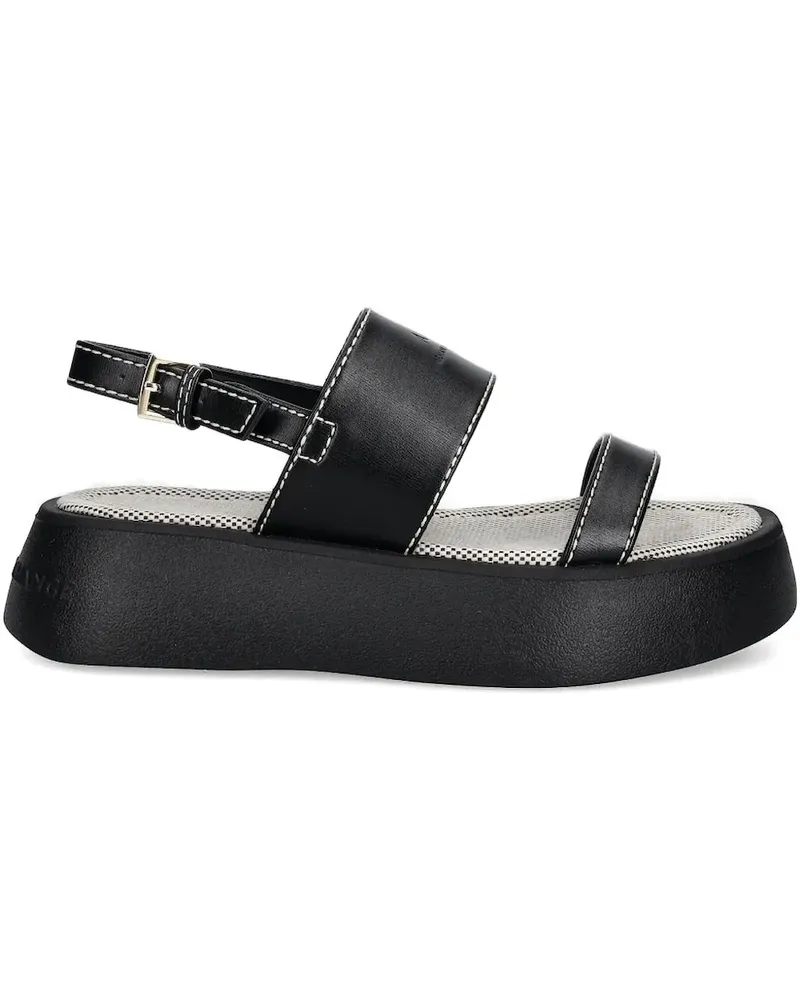 Armani Exchange Plateau-Sandalen mit doppeltem Riemen - Schwarz Schwarz