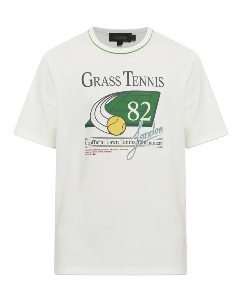 Lacoste Runway T-Shirt mit Tennis-Print - Weiß Weiß