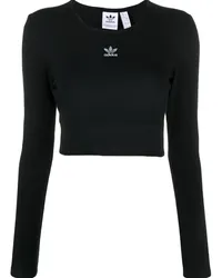 adidas Geripptes Essential Cropped-Oberteil Schwarz