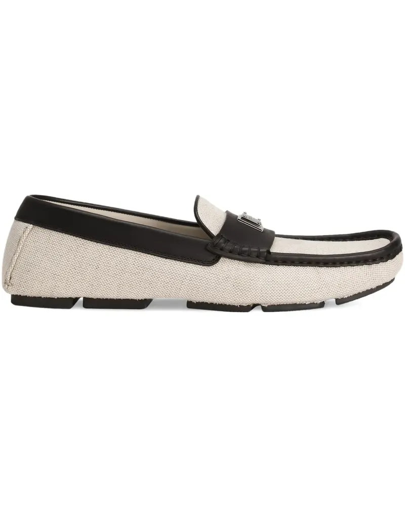 Dolce & Gabbana Loafer mit Logo-Schild - Nude Nude