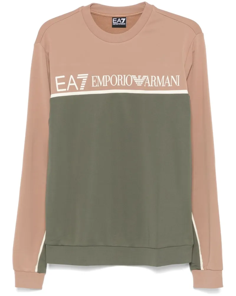 EA7 Sweatshirt mit Logo-Print - Braun Braun