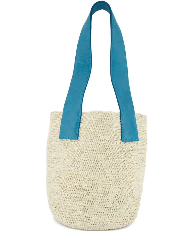 Sensi Studio Mini El Viajero Schultertasche aus Stroh - Nude Nude