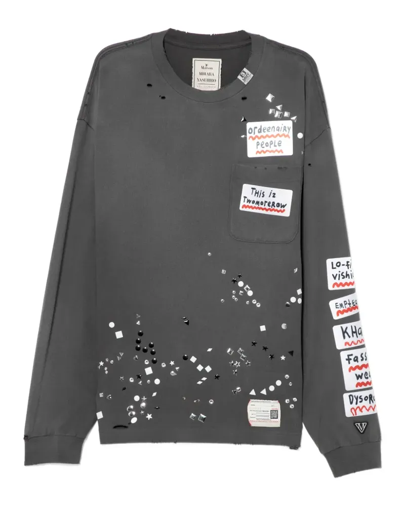 MIHARAYASUHIRO T-Shirt mit Slogan-Print - Grau Grau