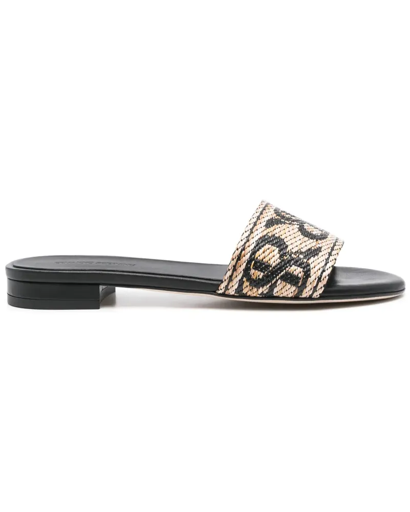 Ermanno Scervino Sandalen mit Jacquard-Logo - Nude Nude