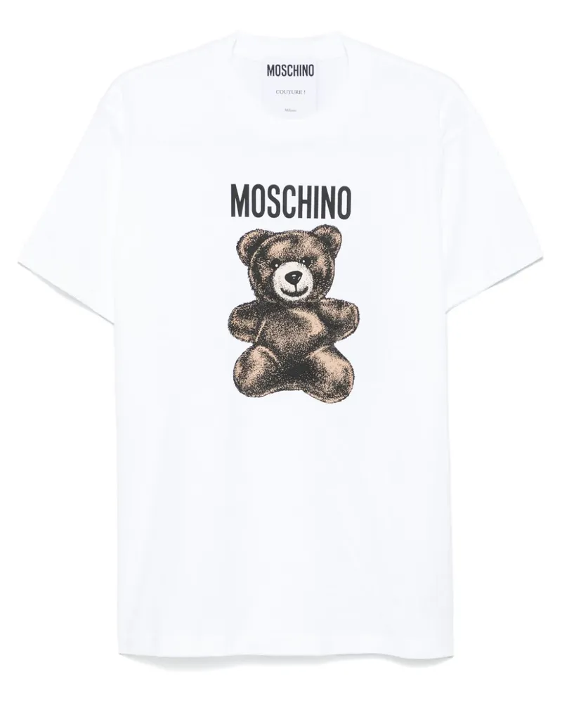 Moschino T-Shirt mit Teddy-Print - Weiß Weiß