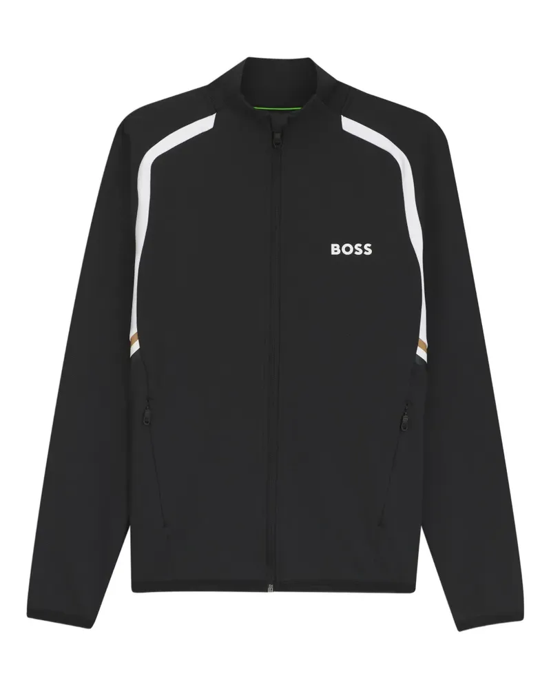 HUGO BOSS Gestreiftes Sweatshirt mit Reißverschluss - Schwarz Schwarz
