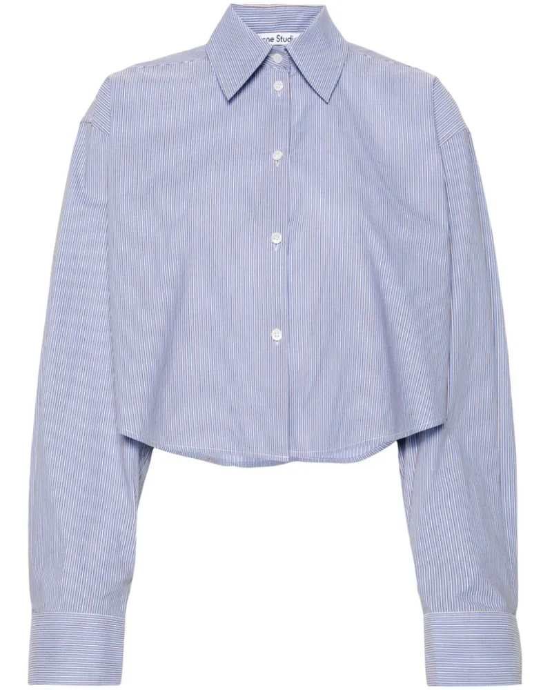 Acne Studios Gestreiftes Cropped-Hemd - Blau Blau