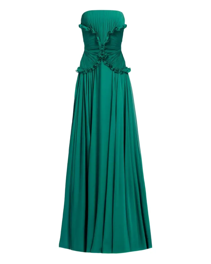 Elie Saab Maxikleid aus Seide - Grün Grün