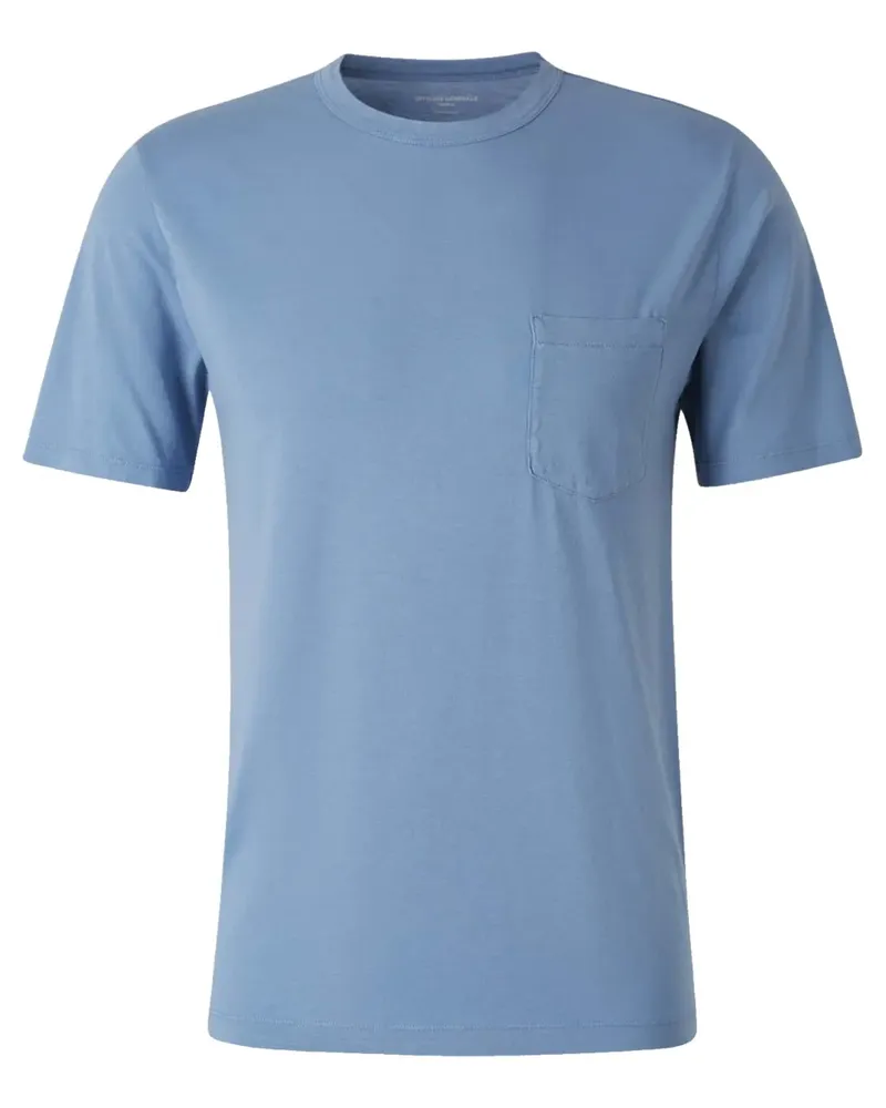 Officine Generale T-Shirt mit aufgesetzter Tasche - Blau Blau