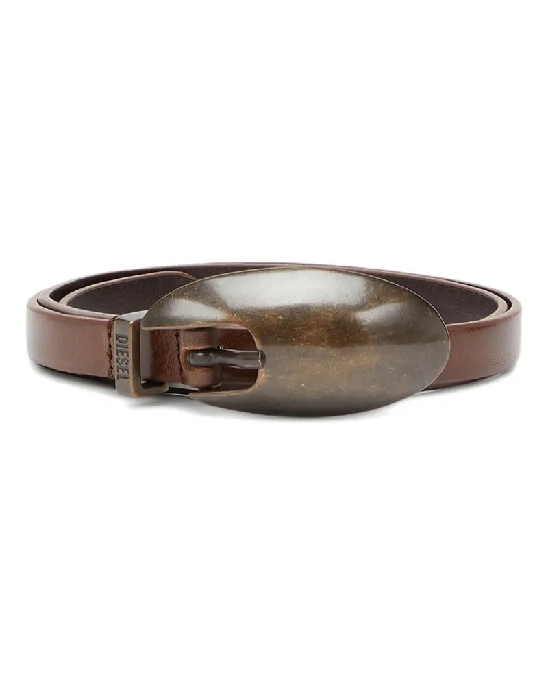 Diesel sculptural-buckle belt - Braun Braun