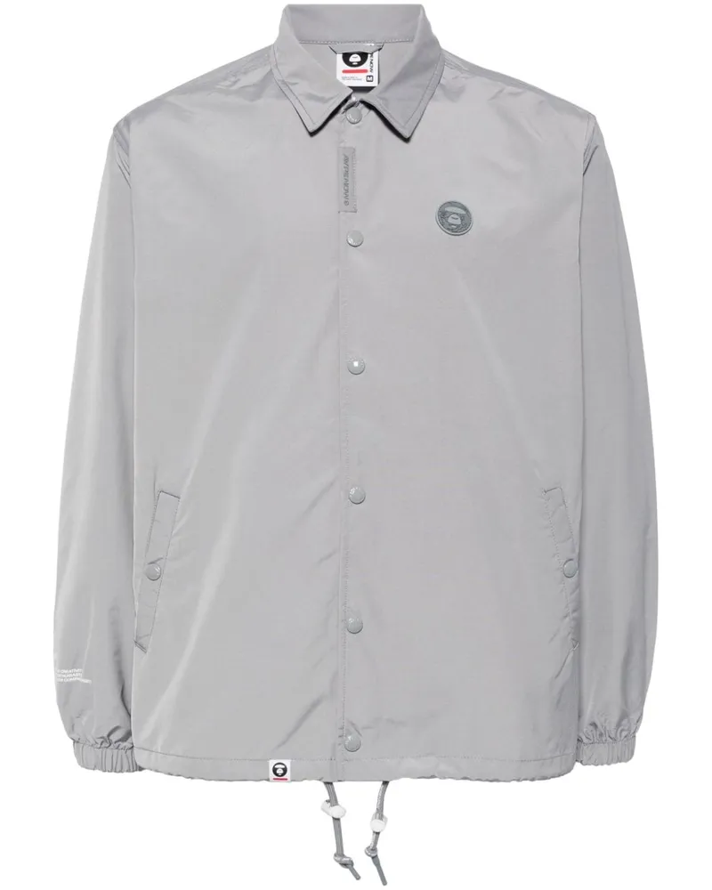 BAPE Hemdjacke mit Logo-Patch - Grau Grau