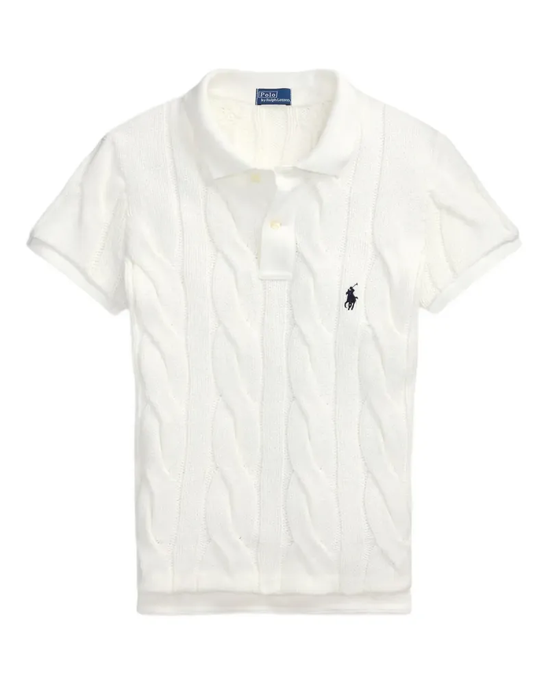 Ralph Lauren Poloshirt mit Zopfmuster - Weiß Weiß