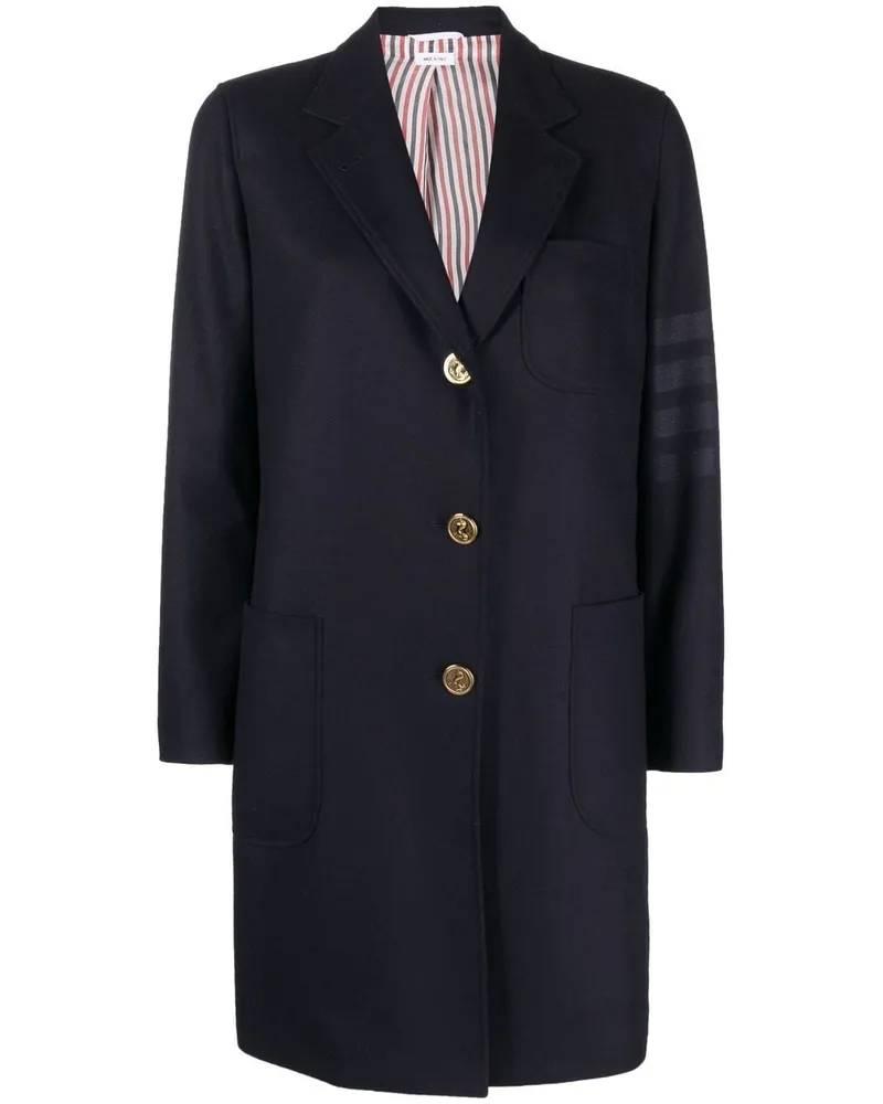 Thom Browne Mantel mit seitlichen Streifen - Blau Blau