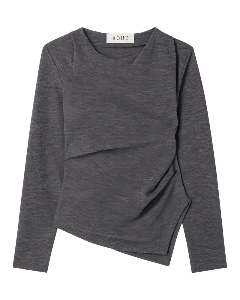 Róhe Drapiertes Cropped-Top - Grau Grau