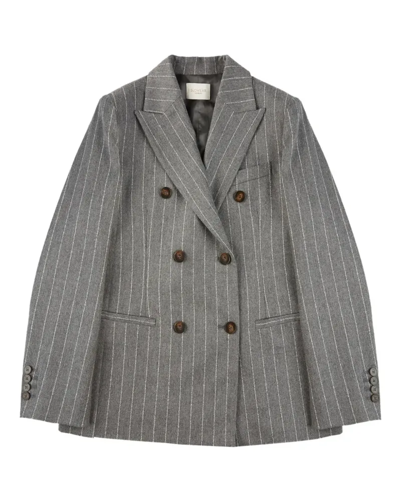 Slowear Doppelreihiger Blazer mit Nadelstreifen - Grau Grau