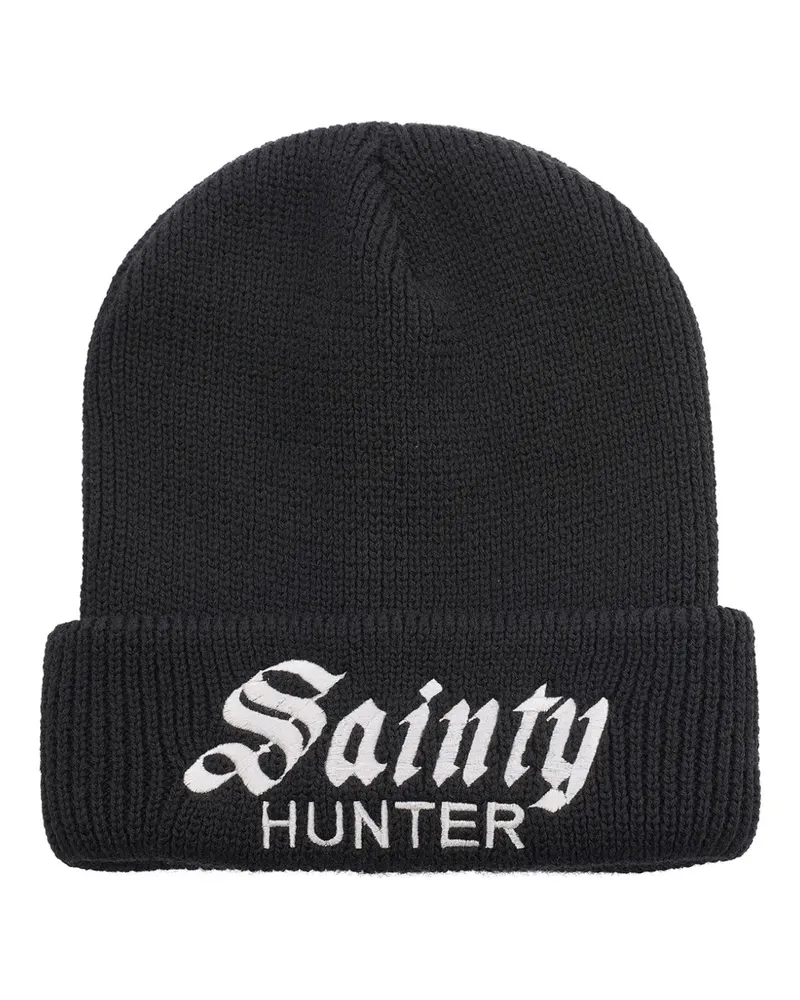 SAINT MXXXXXX X x Bounty Hunter logo-embroidered beanie hat - Schwarz Schwarz