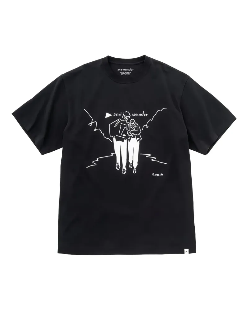 and wander Yu Nagaba T-shirt - Schwarz Schwarz