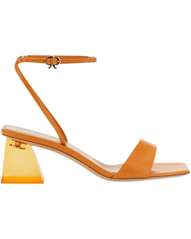 Gianvito Rossi 85mm Cosmic block-heel sandals - Orange Orange