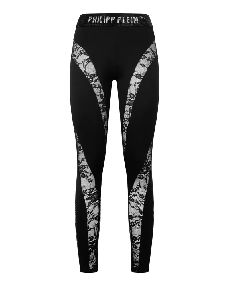 Philipp Plein Multicutting Leggings mit Strass - Schwarz Schwarz
