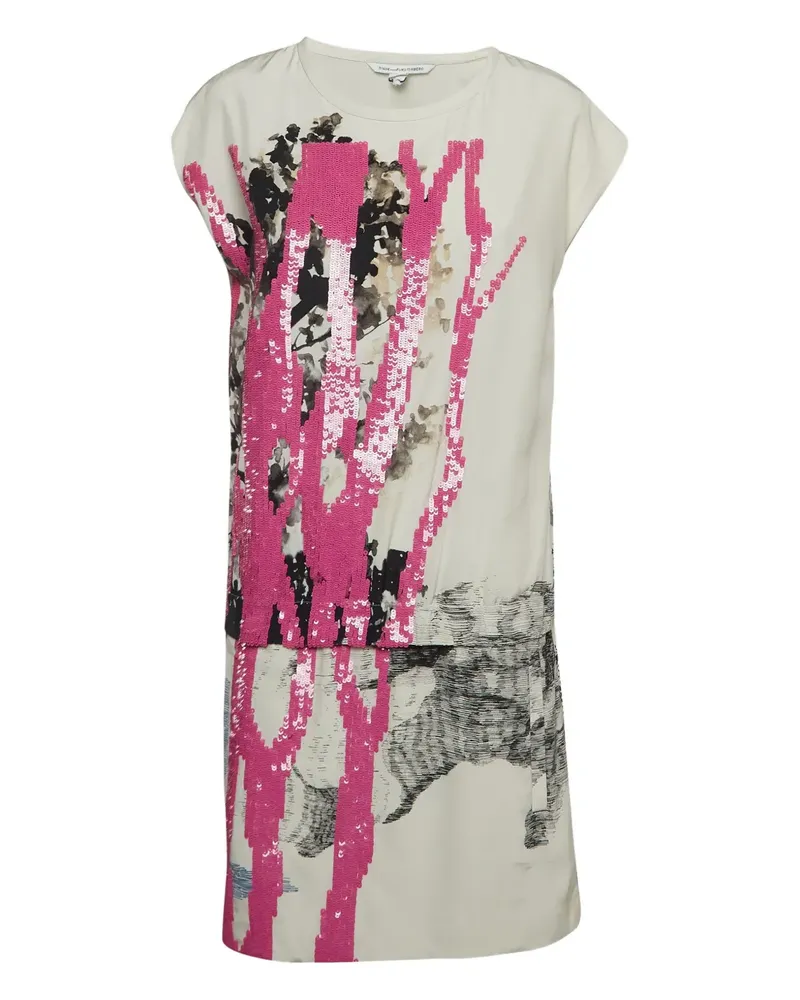 Diane von Furstenberg Kleid mit Pailletten - Weiß Weiß