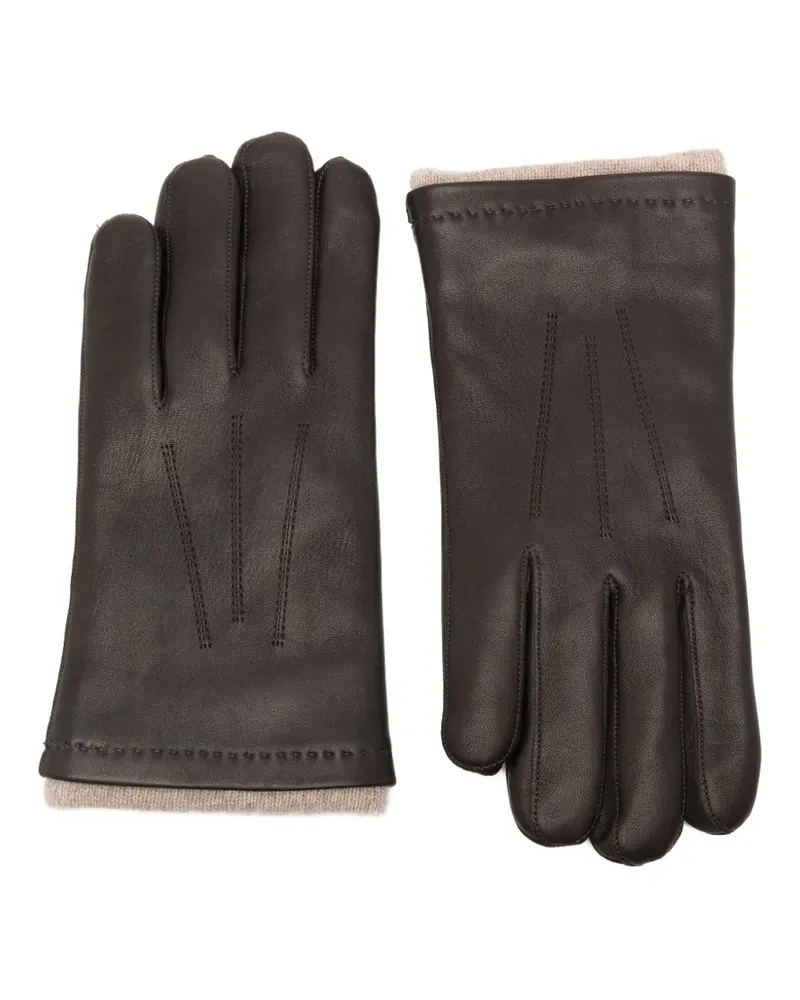 Orciani Handschuhe mit Ziernähten - Braun Braun