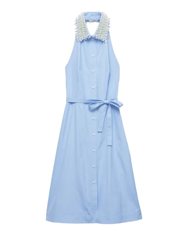Prada Besticktes Hemdkleid - Blau Blau