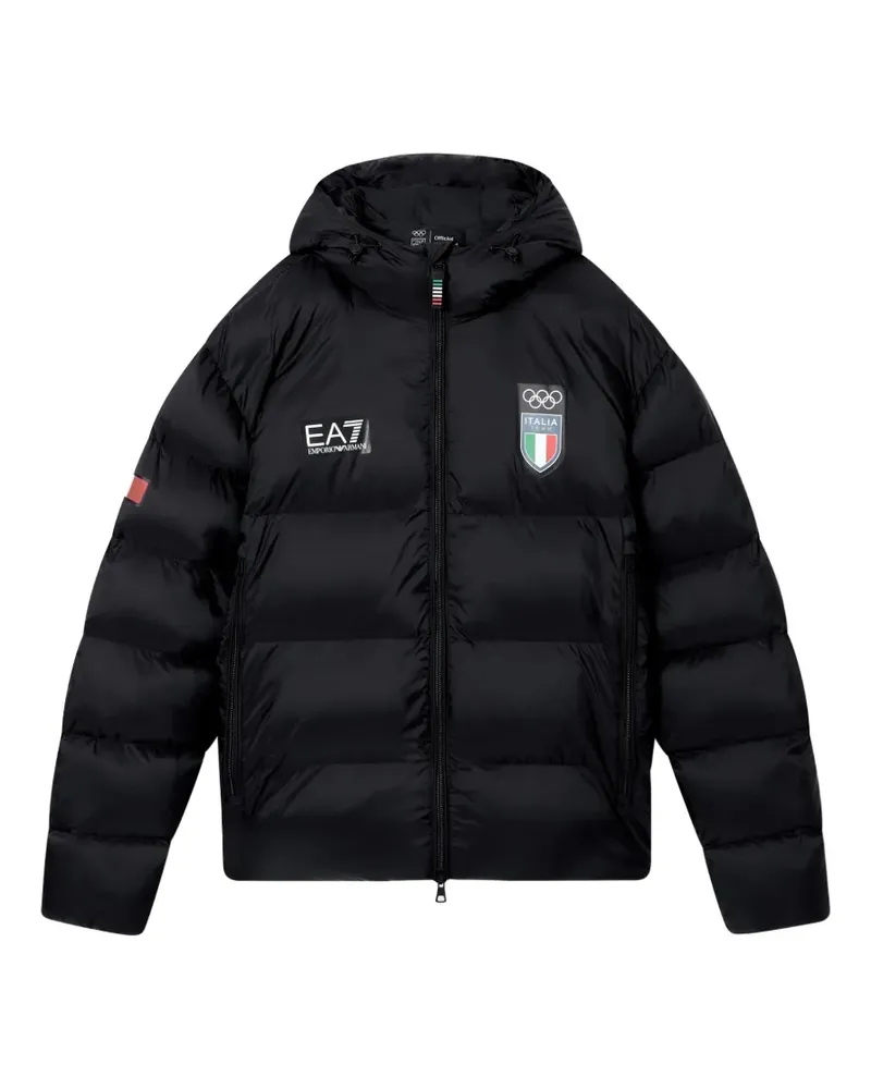 EA7 logo-detail padded jacket - Schwarz Schwarz
