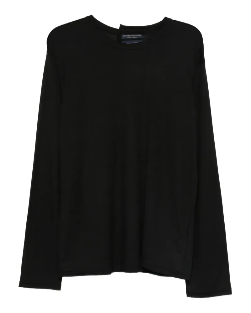 Yohji Yamamoto Langarmshirt aus Wolle - Schwarz Schwarz