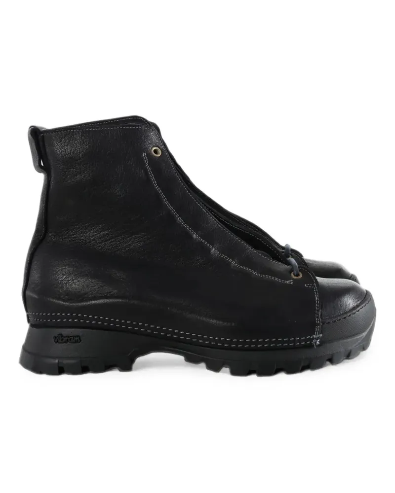 GUIDI lace-up leather combat boots - Schwarz Schwarz
